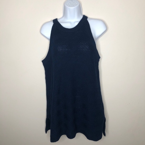 Open Knit Sweater Jewel Neck Tank Size Large - Picture 2 of 6